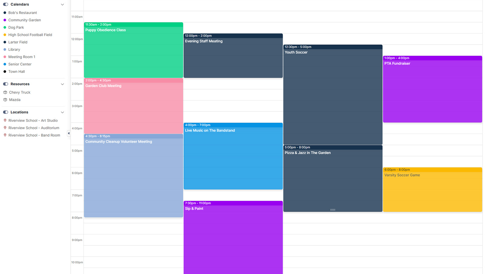 Daily View Calandar CalendarWiz+ | Online Group Calendar & Scheduling Software